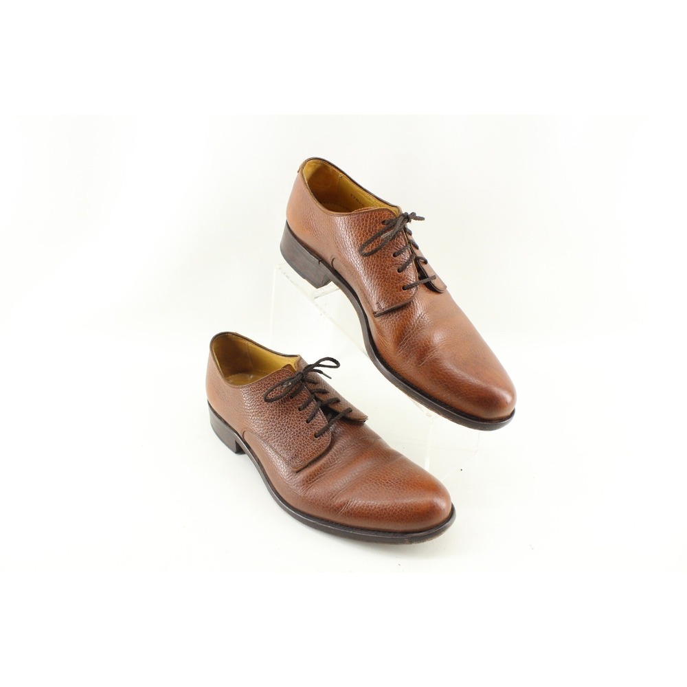 VTG Zenith by Divarese Brown Pebbled Leather Oxford Dress‎ Shoes Men Size 43